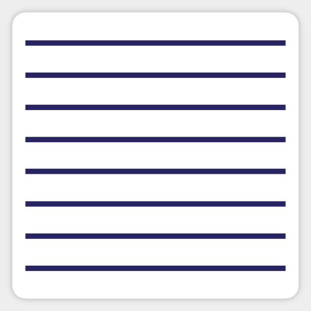 Narrow navy blue and white stripes 3 Sticker by bettyretro